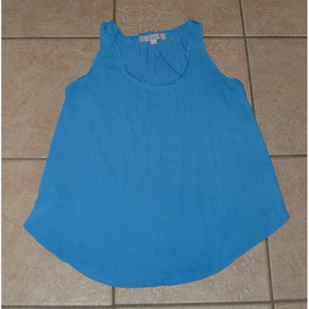 ANN TAYLOR LOFT Blue Sz Medium Casual or Dress Soft Roomy Sleeveless Shirt